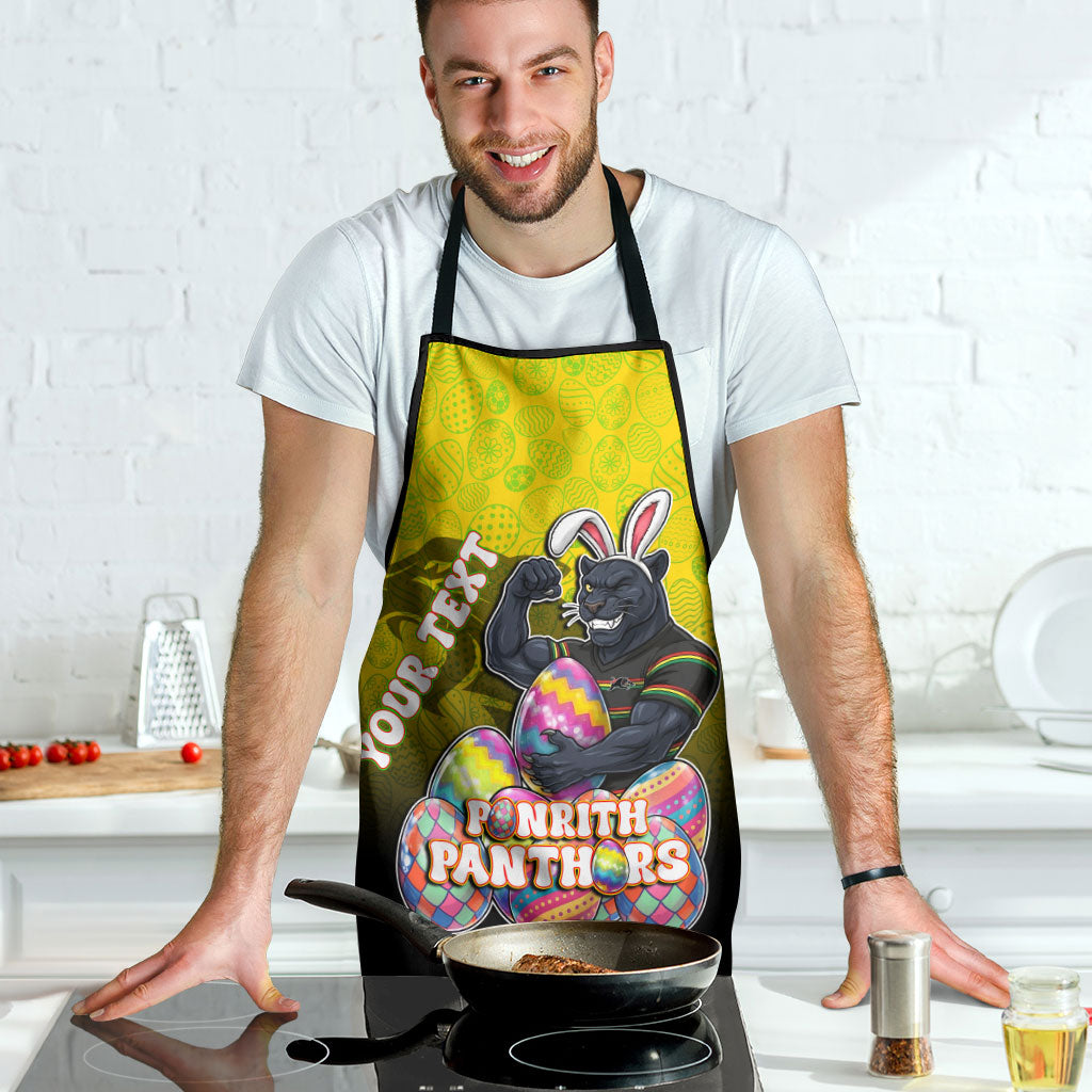 Personalized Penrith Panthers Apron Easter Mascot - Colorful Eggs Cartoon Style