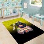 Personalized Penrith Panthers Area Rug Easter Mascot - Colorful Eggs Cartoon Style