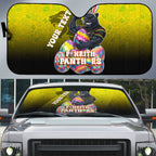 Personalized Penrith Panthers Auto Sun Shade Easter Mascot - Colorful Eggs Cartoon Style
