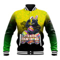 Personalized Penrith Panthers Baseball Jacket Easter Mascot - Colorful Eggs Cartoon Style