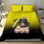 Personalized Penrith Panthers Bedding Set Easter Mascot - Colorful Eggs Cartoon Style