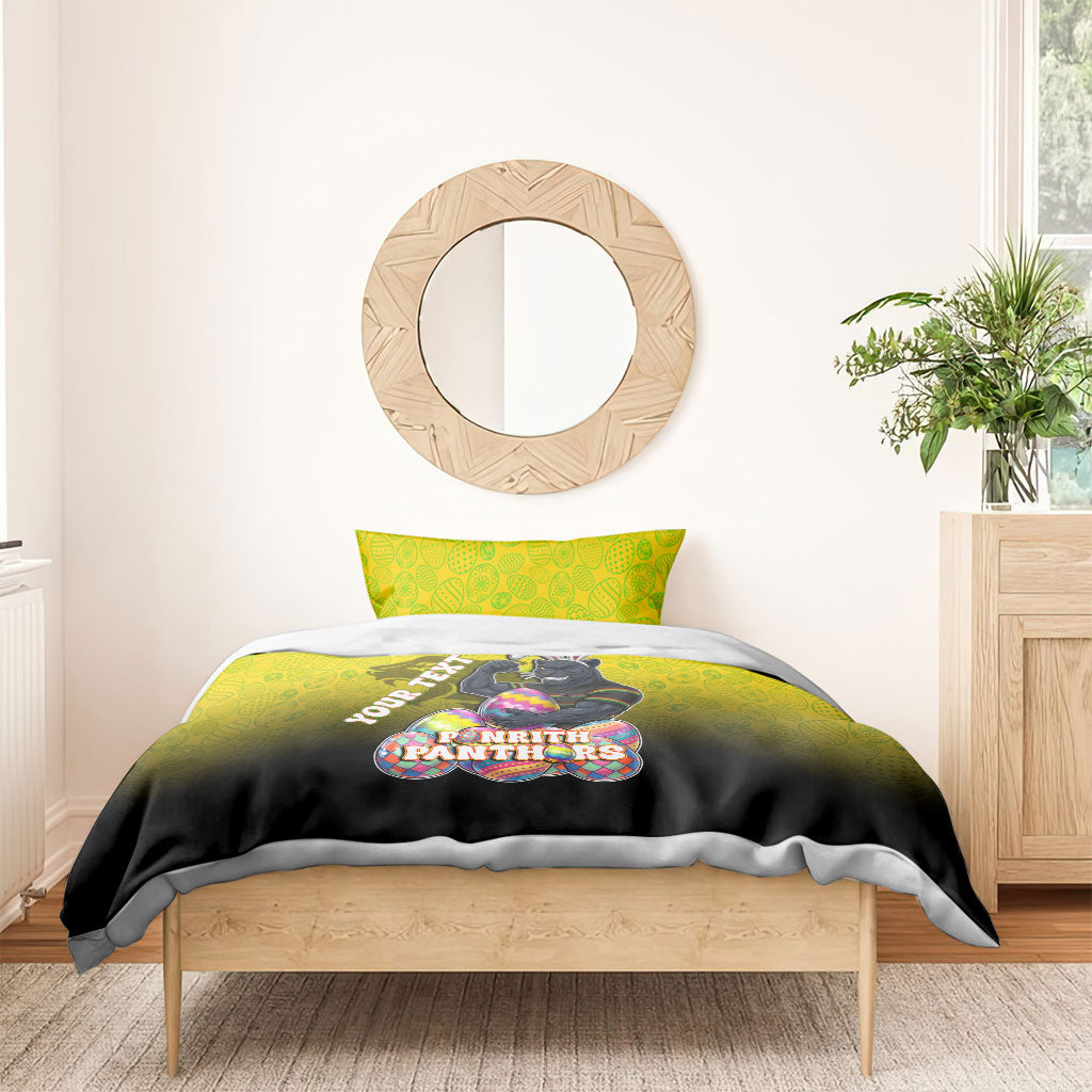 Personalized Penrith Panthers Bedding Set Easter Mascot - Colorful Eggs Cartoon Style