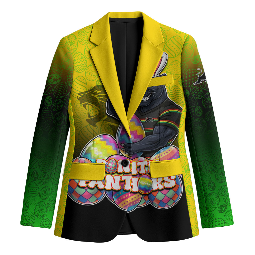 Personalized Penrith Panthers Blazer Easter Mascot - Colorful Eggs Cartoon Style