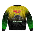 Personalized Penrith Panthers Bomber Jacket Easter Mascot - Colorful Eggs Cartoon Style