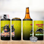 Personalized Penrith Panthers 4 in 1 Can Cooler Tumbler Easter Mascot - Colorful Eggs Cartoon Style