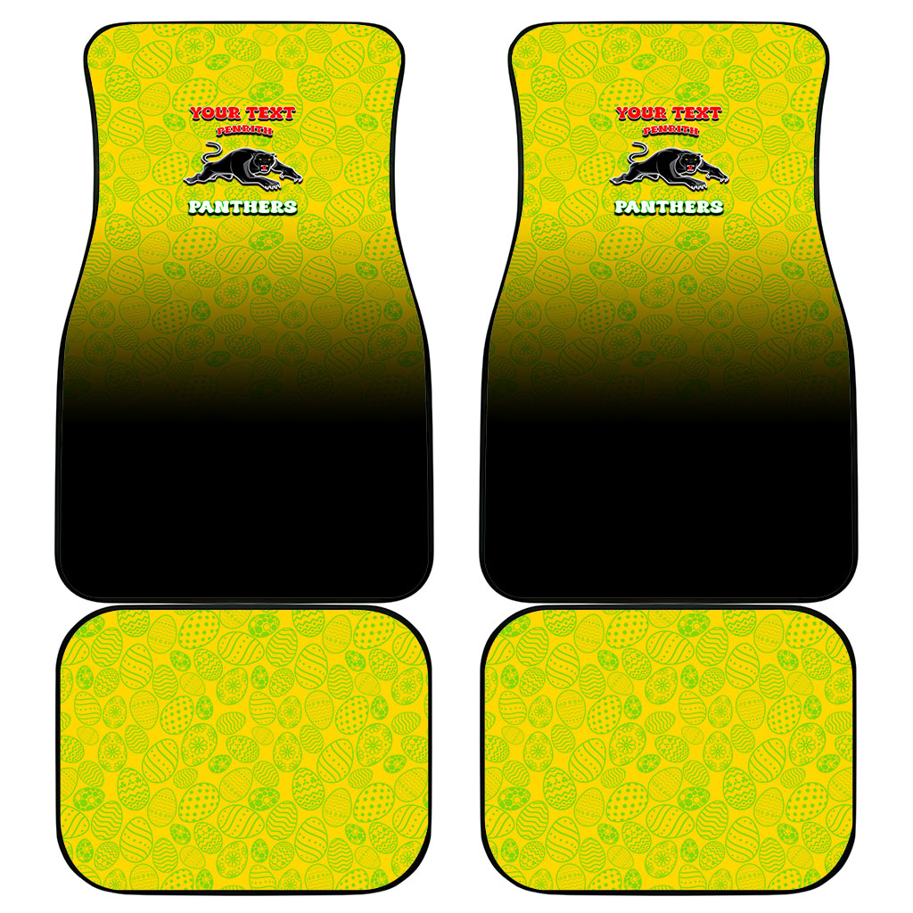 Personalized Penrith Panthers Car Mats Easter Mascot - Colorful Eggs Cartoon Style