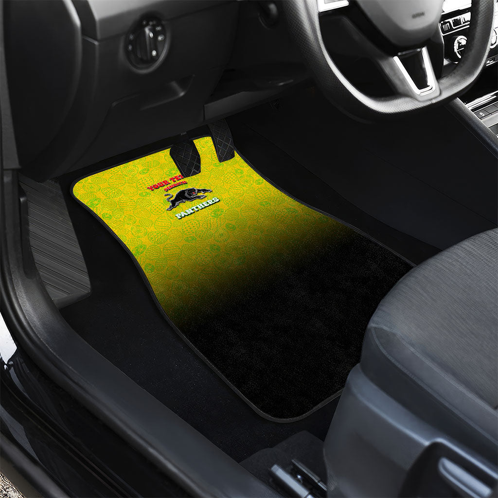 Personalized Penrith Panthers Car Mats Easter Mascot - Colorful Eggs Cartoon Style