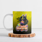 Personalized Penrith Panthers Ceramic Mug Easter Mascot - Colorful Eggs Cartoon Style