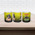 Personalized Penrith Panthers Ceramic Mug Easter Mascot - Colorful Eggs Cartoon Style