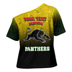 Personalized Penrith Panthers Cross Shoulder Shirt Easter Mascot - Colorful Eggs Cartoon Style