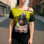 Personalized Penrith Panthers Cross Shoulder Shirt Easter Mascot - Colorful Eggs Cartoon Style