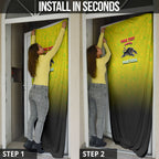 Personalized Penrith Panthers Door Cover Easter Mascot - Colorful Eggs Cartoon Style