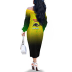 Personalized Penrith Panthers Family Matching Off The Shoulder Long Sleeve Dress and Hawaiian Shirt Easter Mascot - Colorful Eggs Cartoon Style