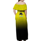 Personalized Penrith Panthers Family Matching Off Shoulder Maxi Dress and Hawaiian Shirt Easter Mascot - Colorful Eggs Cartoon Style