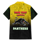 Personalized Penrith Panthers Hawaiian Shirt Easter Mascot - Colorful Eggs Cartoon Style