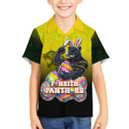 Personalized Penrith Panthers Hawaiian Shirt Easter Mascot - Colorful Eggs Cartoon Style