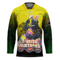 Personalized Penrith Panthers Hockey Jersey Easter Mascot - Colorful Eggs Cartoon Style