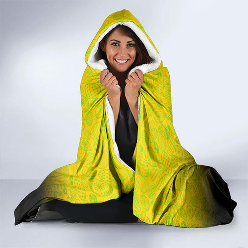 Personalized Penrith Panthers Hooded Blanket Easter Mascot - Colorful Eggs Cartoon Style