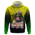 Personalized Penrith Panthers Hoodie Easter Mascot - Colorful Eggs Cartoon Style