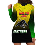 Personalized Penrith Panthers Hoodie Dress Easter Mascot - Colorful Eggs Cartoon Style