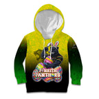 Personalized Penrith Panthers Kid Hoodie Easter Mascot - Colorful Eggs Cartoon Style