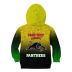 Personalized Penrith Panthers Kid Hoodie Easter Mascot - Colorful Eggs Cartoon Style