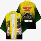 Personalized Penrith Panthers Kimono Easter Mascot - Colorful Eggs Cartoon Style