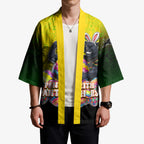 Personalized Penrith Panthers Kimono Easter Mascot - Colorful Eggs Cartoon Style