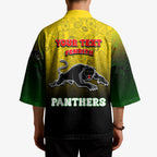 Personalized Penrith Panthers Kimono Easter Mascot - Colorful Eggs Cartoon Style