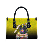 Personalized Penrith Panthers Leather Bag Easter Mascot - Colorful Eggs Cartoon Style