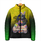 Personalized Penrith Panthers Padded Jacket Easter Mascot - Colorful Eggs Cartoon Style