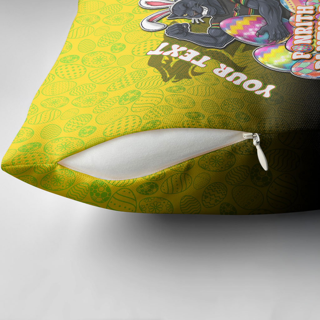 Personalized Penrith Panthers Pillow Cover Easter Mascot - Colorful Eggs Cartoon Style