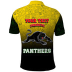 Personalized Penrith Panthers Polo Shirt Easter Mascot - Colorful Eggs Cartoon Style