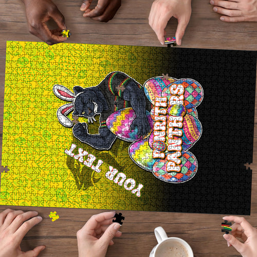 Personalized Penrith Panthers Puzzle Easter Mascot - Colorful Eggs Cartoon Style