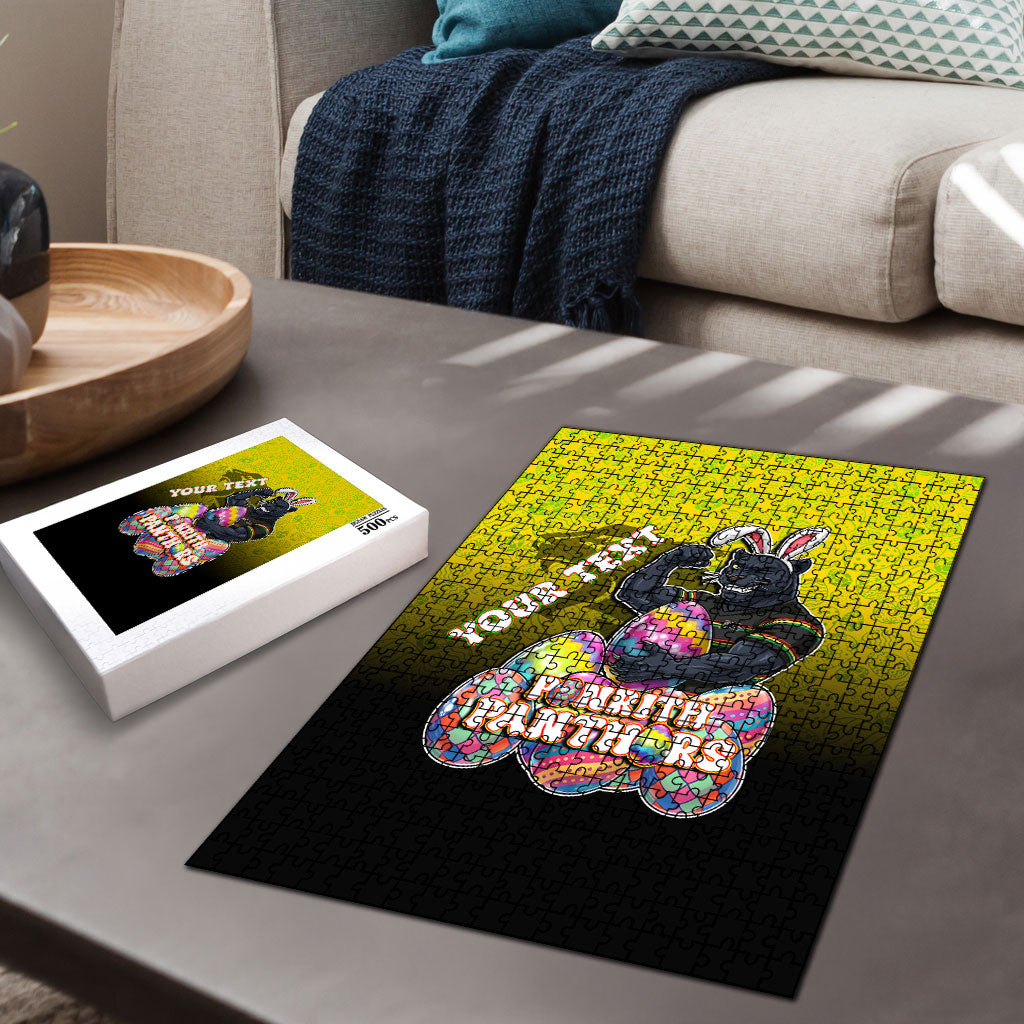 Personalized Penrith Panthers Puzzle Easter Mascot - Colorful Eggs Cartoon Style
