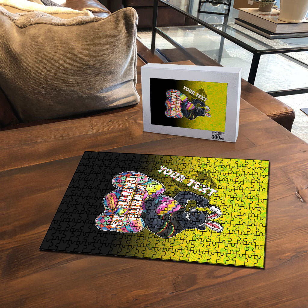 Personalized Penrith Panthers Puzzle Easter Mascot - Colorful Eggs Cartoon Style