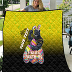 Personalized Penrith Panthers Quilt Easter Mascot - Colorful Eggs Cartoon Style