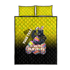 Personalized Penrith Panthers Quilt Bed Set Easter Mascot - Colorful Eggs Cartoon Style