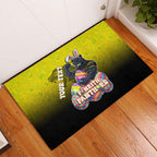Personalized Penrith Panthers Rubber Doormat Easter Mascot - Colorful Eggs Cartoon Style