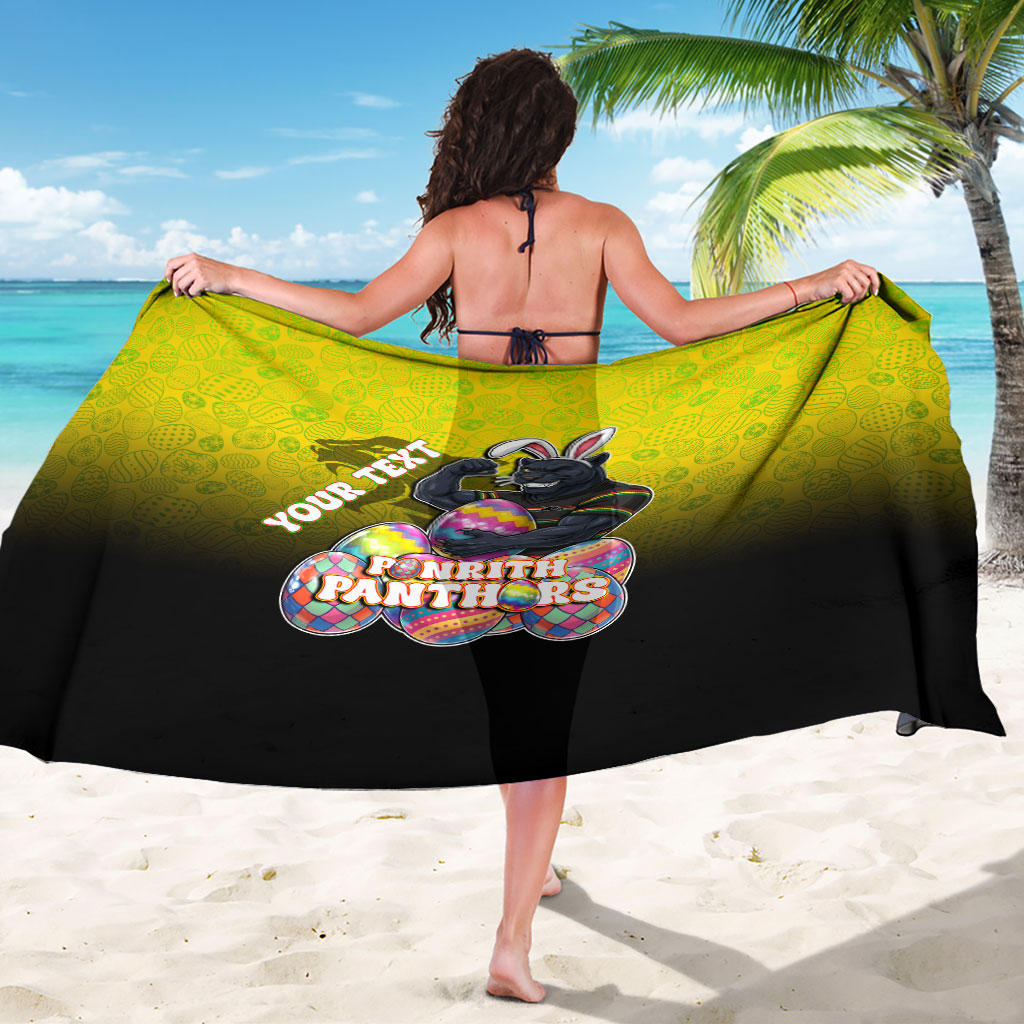 Personalized Penrith Panthers Sarong Easter Mascot - Colorful Eggs Cartoon Style