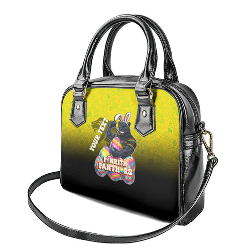 Personalized Penrith Panthers Shoulder Handbag Easter Mascot - Colorful Eggs Cartoon Style