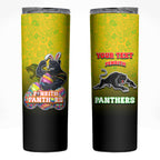Personalized Penrith Panthers Skinny Tumbler Easter Mascot - Colorful Eggs Cartoon Style