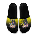 Personalized Penrith Panthers Slide Sandals Easter Mascot - Colorful Eggs Cartoon Style