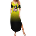 Personalized Penrith Panthers Summer Maxi Dress Easter Mascot - Colorful Eggs Cartoon Style