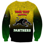 Personalized Penrith Panthers Sweatshirt Easter Mascot - Colorful Eggs Cartoon Style