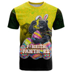 Personalized Penrith Panthers T Shirt Easter Mascot - Colorful Eggs Cartoon Style