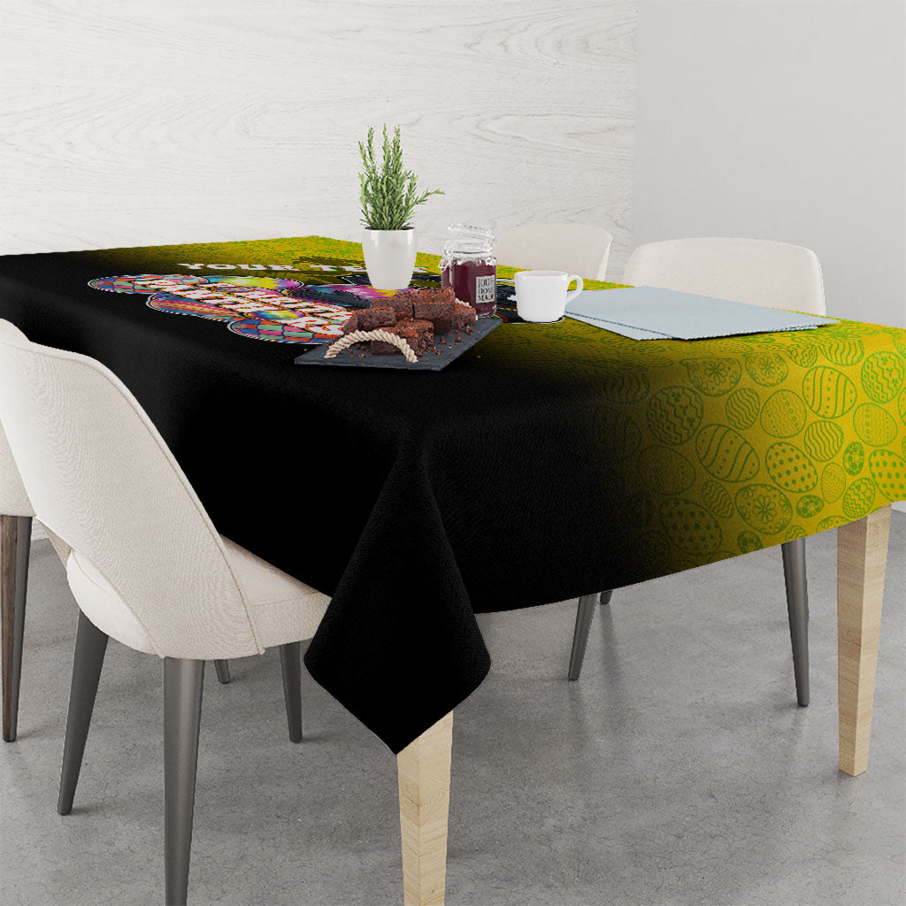 Personalized Penrith Panthers Tablecloth Easter Mascot - Colorful Eggs Cartoon Style
