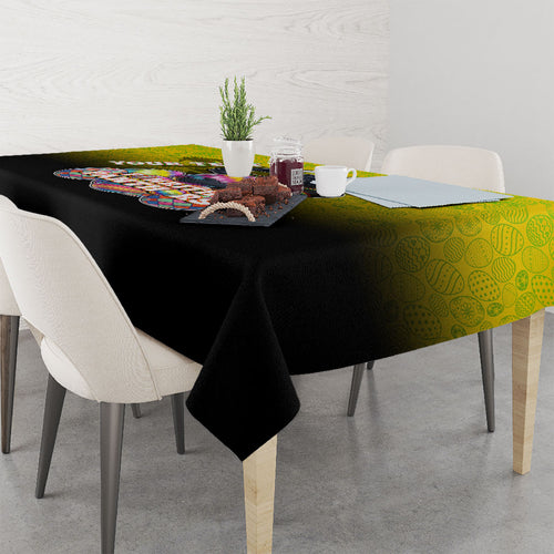 Personalized Penrith Panthers Tablecloth Easter Mascot - Colorful Eggs Cartoon Style
