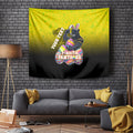 Personalized Penrith Panthers Tapestry Easter Mascot - Colorful Eggs Cartoon Style