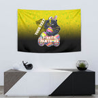 Personalized Penrith Panthers Tapestry Easter Mascot - Colorful Eggs Cartoon Style